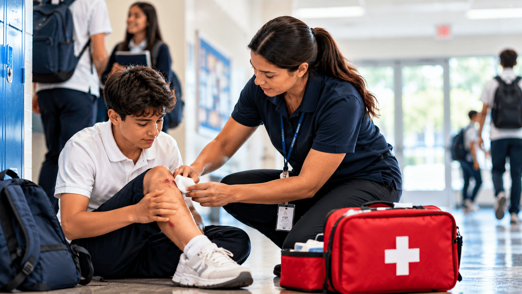 School Hallway First Aid Support